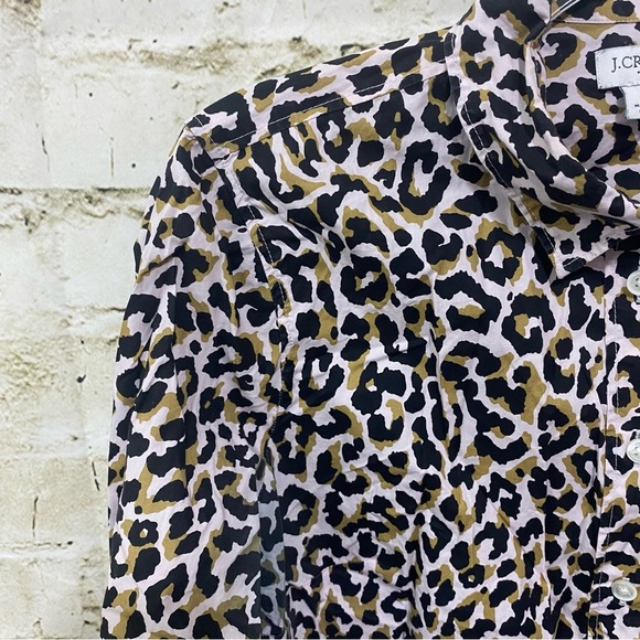 J Crew Leopard Print Cotton Poplin Button Up Shirt - Picture 2 of 5